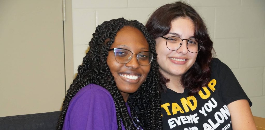 A college mentor and a student at PALS
