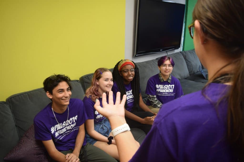 A group discussion led by a young leader