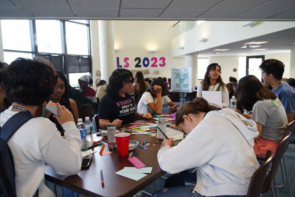 PALS student participants engaged in leadership program activities at Duke University