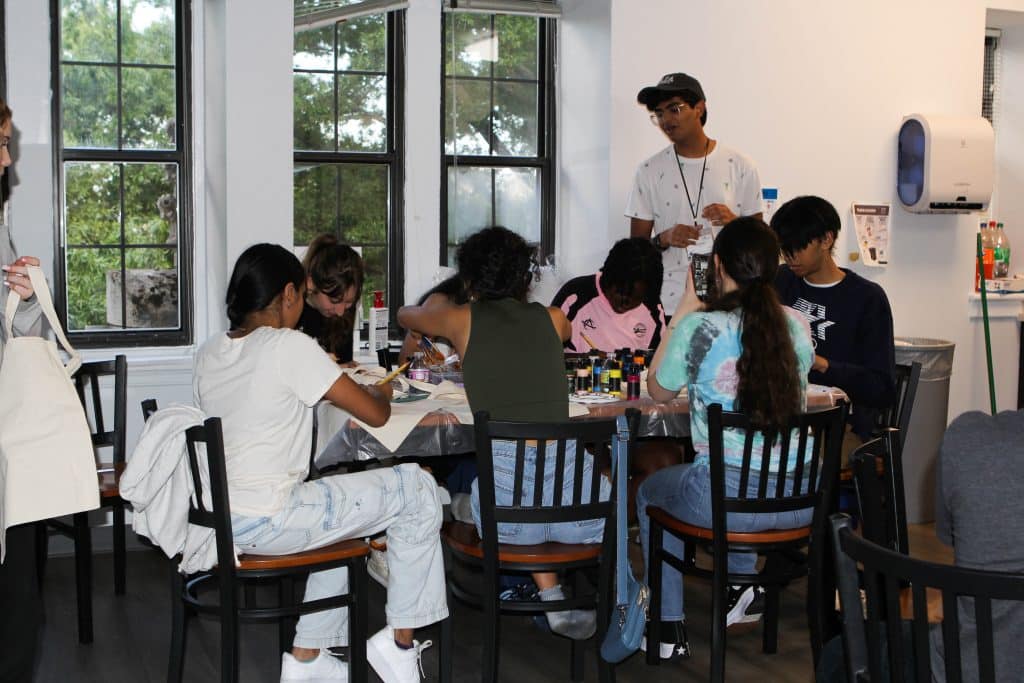 A craft table at PALS at Georgetown University