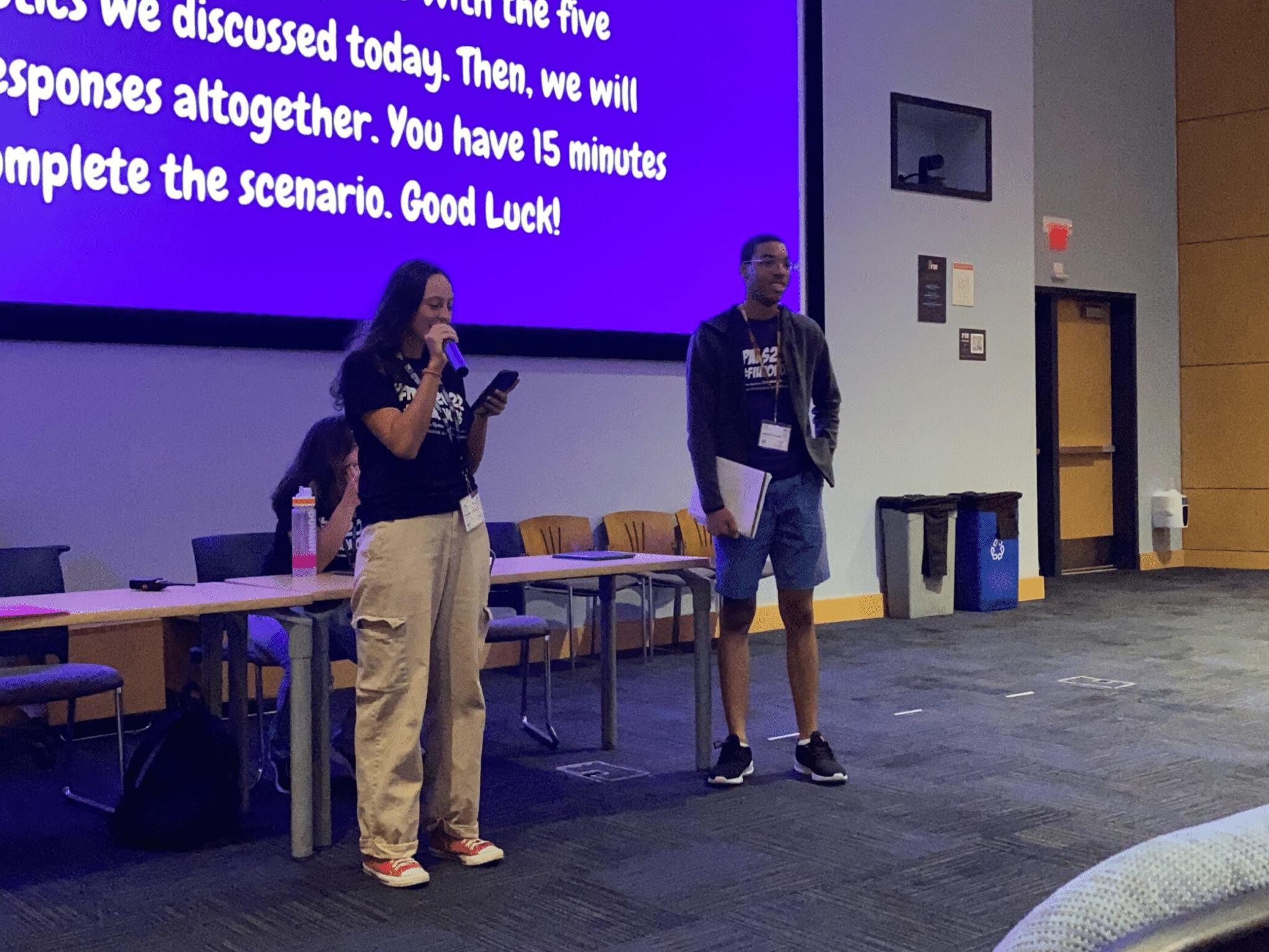 PALP students presenting a leadership scenario to the group