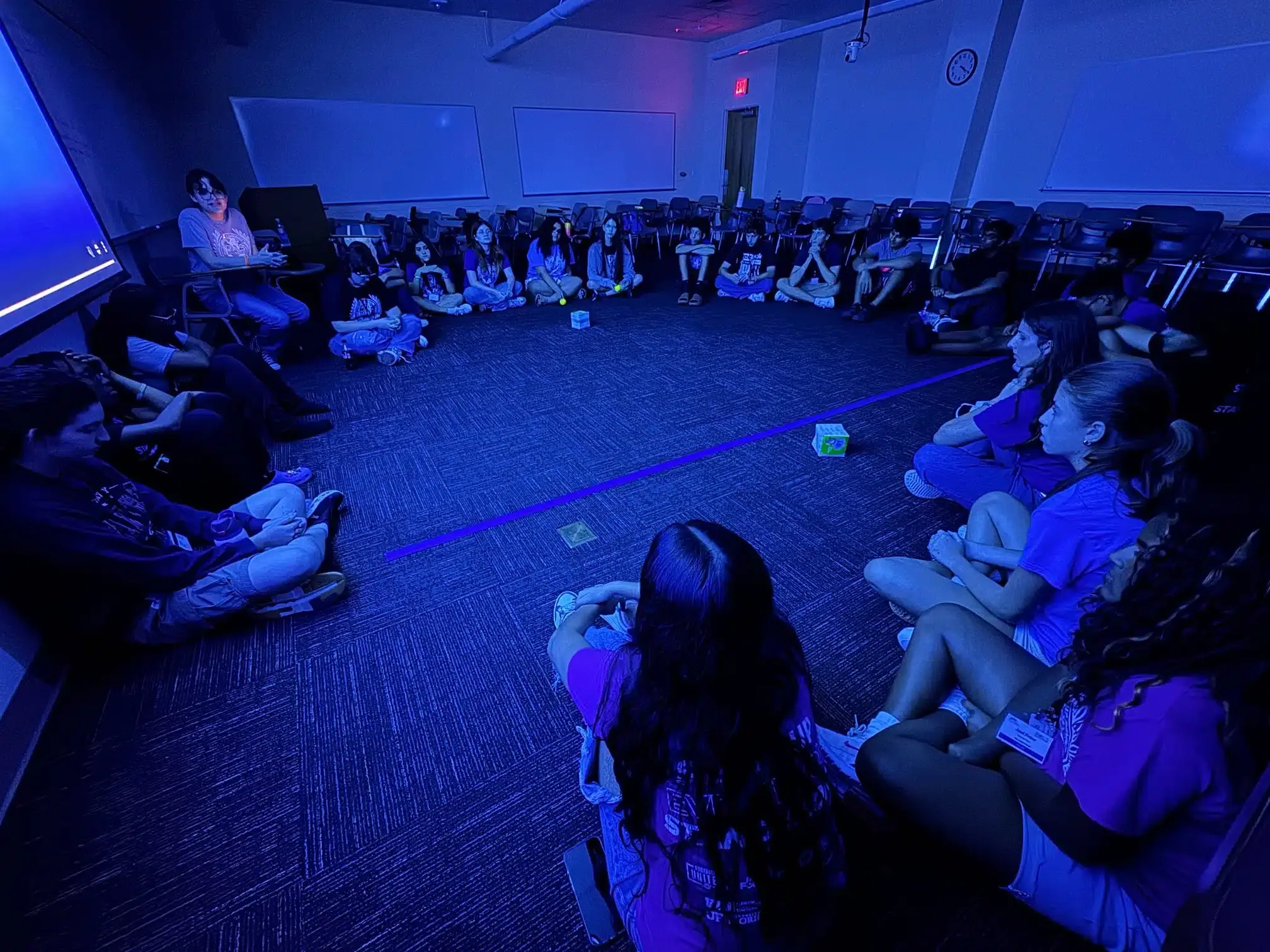 A full-group discussion circle at PALS