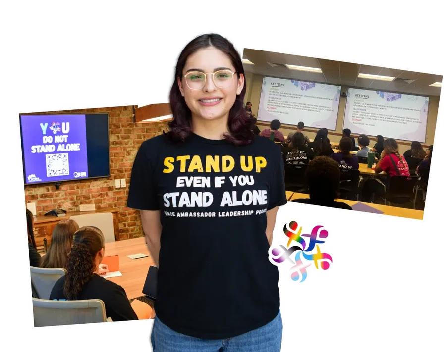 Gabriela Jimenez, AFFIRM Ambassador and Gender & Orientation workshop facilitator, with fellow Ambassadors