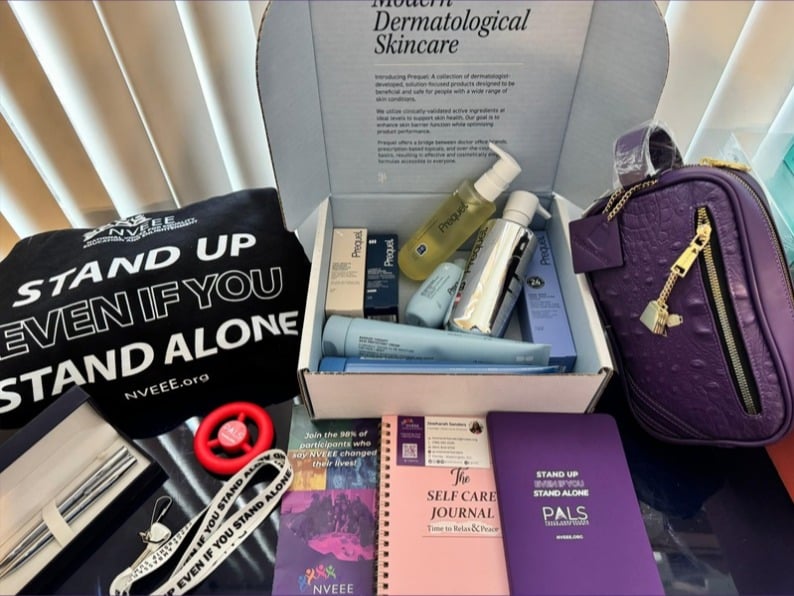 Finished PALP Share the Care mental-health kit containing journal, skincare and self-care items