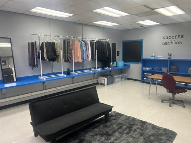 Completed free formal-attire closet built by PALP students at G. Holmes Braddock Senior High