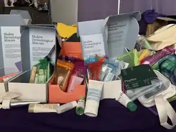 NVEEE self-care kits arranged on a table